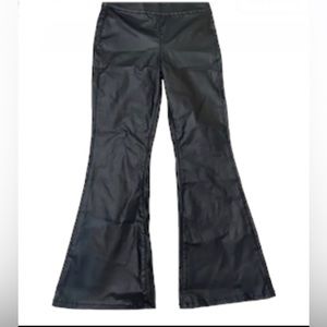 Black Faux Leather Super High Rise Pull-on Flares Size 1X